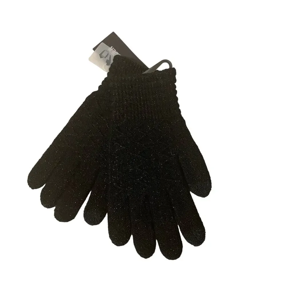Steve Madden Solid Black E-Z Tap Knitted Gloves Women Sz OS
